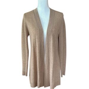 Charter Club Women’s Cozy and Warm Tan Cashmere Cardigan Sweater Open Front SZ S